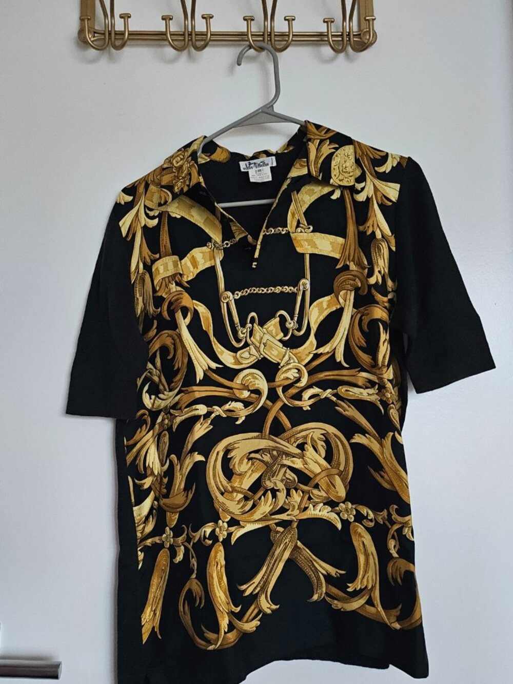 Vintage Hermes Men's Silk Shirt, Size SM
